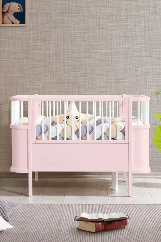 Mdf Crib, Trend Growing Crib - Pink 90x130-Pink - 3