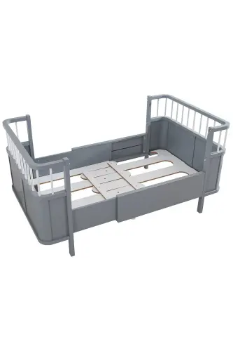 МДФ Кроватка, Siesta Растущая Кроватка 90x130 - Siesta Кровать 90x190-Антрацит - 15