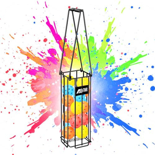 MDTMR Portable Pickleball & Tennis Ball Hopper Basket Picker Upper,Tennis Hopper Basket with Handle for Easy Pickup,Tennis Ball Basket Pickup Hopper for Picking and Storage Training Tool for Ball - MDTMR