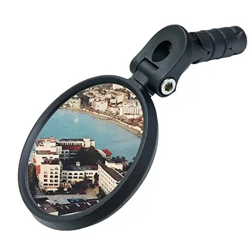 MEACHOW Bar End Bike Mirror [Upgraded Version] Scratch Resistant Glass Lens,HD,Safe Rearview Mirror,ME-001 