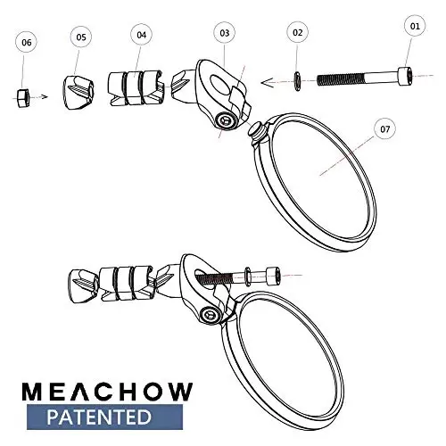 MEACHOW Bar End Bike Mirror [Upgraded Version] Scratch Resistant Glass Lens,HD,Safe Rearview Mirror,ME-001 - 5