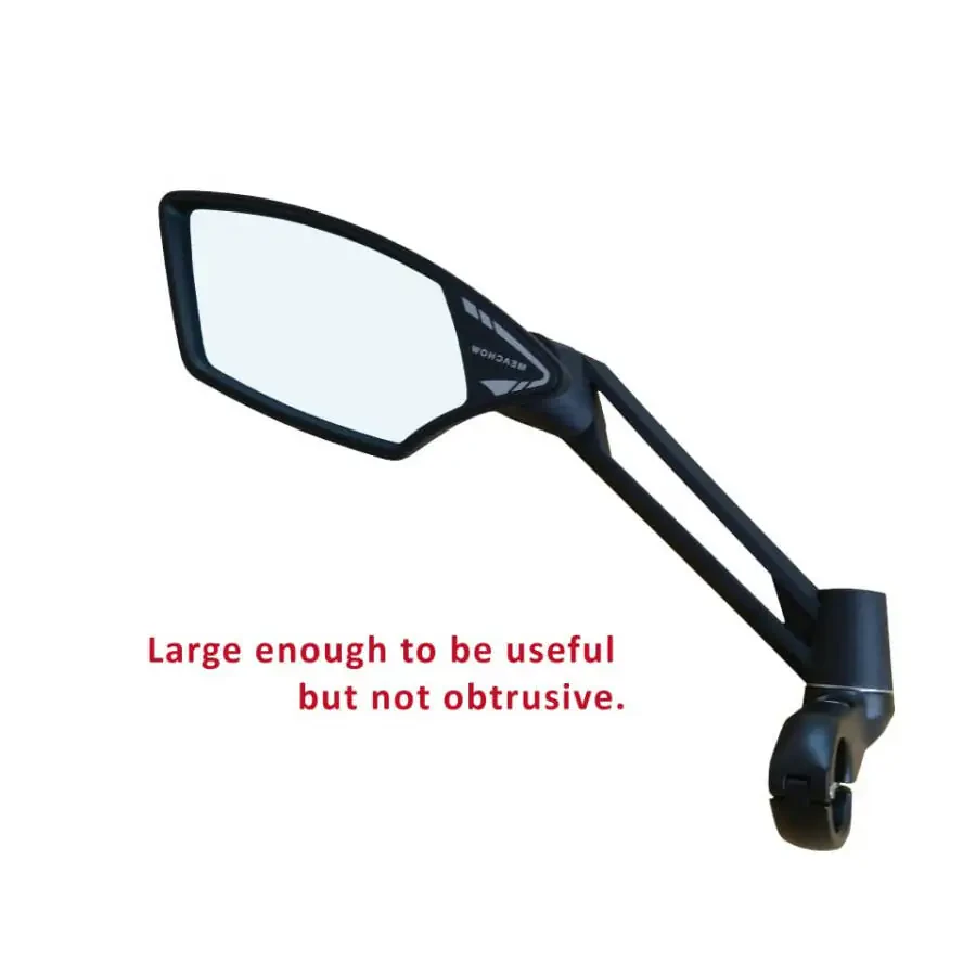 MEACHOW NEW Handlebar Bike Mirror, Scratch Resistant Glass Lens, Ultra-HD, E-bike Mirror, Bicycle Mirror, Rotatable Safe Rearview Mirror, (Silver Left Side) ME-011LS - 4