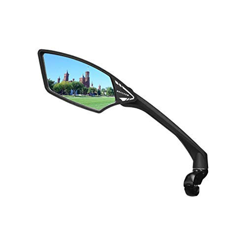 MEACHOW New Scratch Resistant Glass Lens, Handlebar Bike Mirror, Rotatable Safe Rearview Mirror, Bicycle Mirror, (Blue Left Side) ME-006LB 