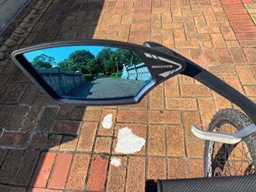 MEACHOW New Scratch Resistant Glass Lens, Handlebar Bike Mirror, Rotatable Safe Rearview Mirror, Bicycle Mirror, (Blue Left Side) ME-006LB - 4