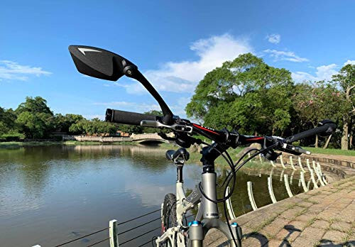MEACHOW New Scratch Resistant Glass Lens, Handlebar Bike Mirror, Rotatable Safe Rearview Mirror, Bicycle Mirror, (Silver Right Side) ME-006RS - 6