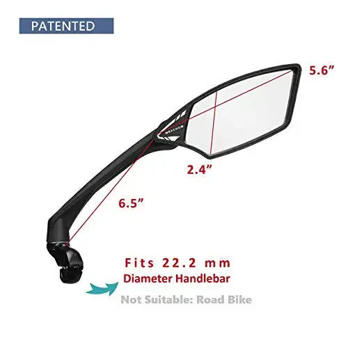 MEACHOW New Scratch Resistant Glass Lens, Handlebar Bike Mirror, Rotatable Safe Rearview Mirror, Bicycle Mirror, (Silver Right Side) ME-006RS - 7