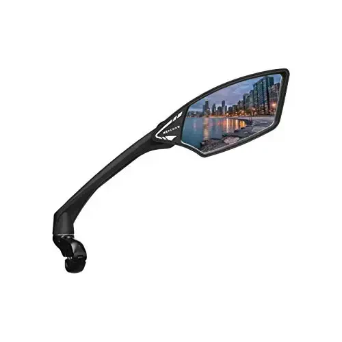 MEACHOW New Scratch Resistant Glass Lens,Handlebar Bike Mirror, Rotatable Safe Rearview Mirror, Bicycle Mirror, (Blue Right Side) ME-006RB - MEACHOW
