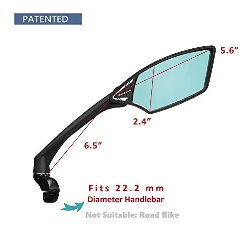 MEACHOW New Scratch Resistant Glass Lens,Handlebar Bike Mirror, Rotatable Safe Rearview Mirror, Bicycle Mirror, (Blue Right Side) ME-006RB - 7