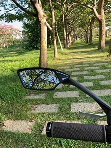 MEACHOW New Scratch Resistant Glass Lens,Handlebar Bike Mirror, Rotatable Safe Rearview Mirror, Bicycle Mirror, (Silver Left Side) ME-006LS - 3
