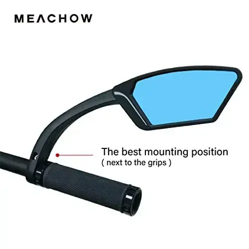 MEACHOW New Scratch Resistant Glass Lens,Handlebar Bike Mirror, Rotatable Safe Rearview Mirror, Bicycle Mirror,ME-002 - 3
