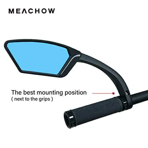 MEACHOW New Scratch Resistant Glass Lens,Handlebar Bike Mirror, Rotatable Safe Rearview Mirror, Bicycle Mirror,ME-002 - 3