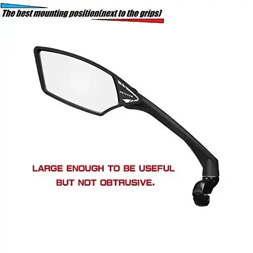 MEACHOW yangi tirnalishga chidamli shisha linzali, rulga o'rnatiladigan velosiped oynasi, aylanadigan xavfsiz orqa ko'rinish oynasi, velosiped oynasi, (ko'k chap tomon) ME-006LB - 7