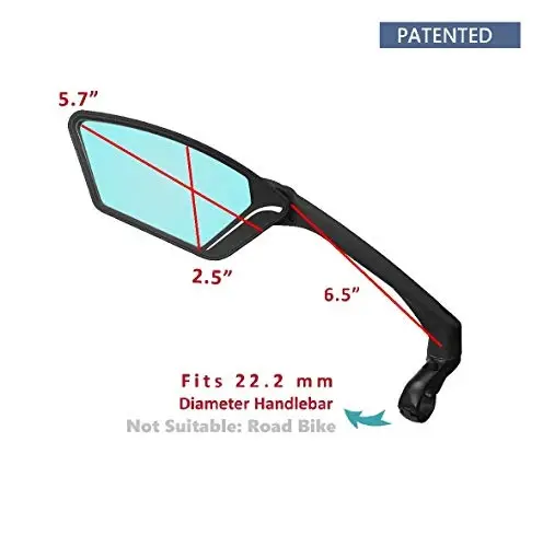 MEACHOW New Scratch Resistant Glass Lens,Handlebar Bike Mirror, Rotatable Safe Rearview Mirror, Bicycle Mirror,ME-010 - 3