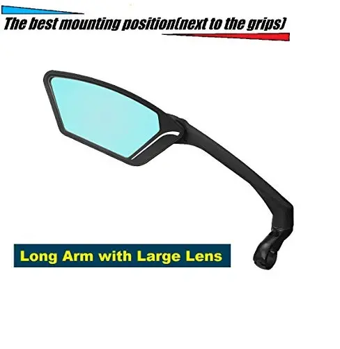MEACHOW New Scratch Resistant Glass Lens,Handlebar Bike Mirror, Rotatable Safe Rearview Mirror, Bicycle Mirror,ME-010 - 4