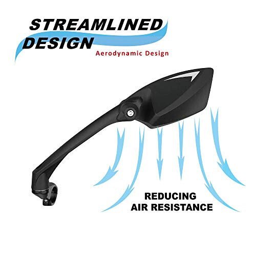 MEACHOW New Scratch Resistant Glass Lens,Handlebar Bike Mirror, Rotatable Safe Rearview Mirror, Bicycle Mirror, (Blue Left Side) ME-006LB - MEACHOW (1)