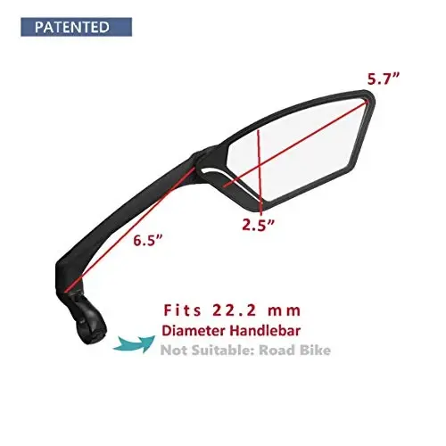 MEACHOW New Scratch Resistant Glass Lens,Handlebar Bike Mirror, Rotatable Safe Rearview Mirror, Bicycle Mirror,ME-010 - 3