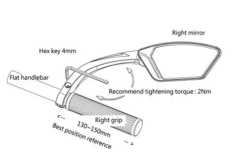 MEACHOW New Scratch Resistant Glass Lens,Handlebar Bike Mirror, Rotatable Safe Rearview Mirror, Bicycle Mirror,ME-002 - 6