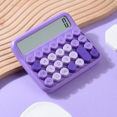 Mechanical Switch Calculator, 12 Digits, Large LCD Display, Pink Calculator Big Buttons, Mechanical Calculator, Calculators Desktop Calculator, Cute Calculator,for Everyday Life and Basic Office Work - 6