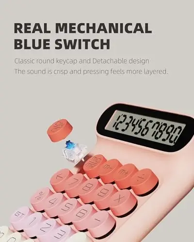 Mechanical Switch Calculator, JS05, Office, maktab, uy, biznes uchun asosiy 10 xonali stol kalkulyatori (pushti) - LOCOCK (1)