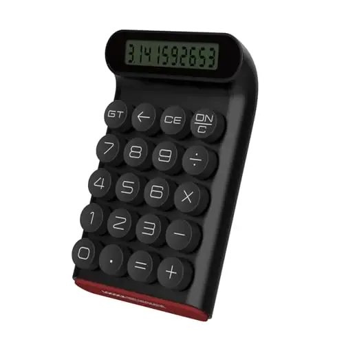 Mechanical Switch Calculator,Handheld for Daily and Basic Office,10 Digit Large LCD Display (Black) - 1