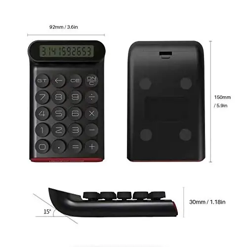 Mechanical Switch Calculator,Handheld for Daily and Basic Office,10 Digit Large LCD Display (Black) - 5