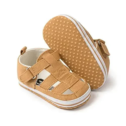Meckior Baby Infant Boy Girl Sandals Newborn Non-Slip Soft Rubber Sole Sandals for Baby Boys Open-Toe Outdoor Casual Summer First Walkers Shoes - 1