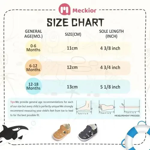 Meckior Baby Infant Boy Girl Sandals Newborn Non-Slip Soft Rubber Sole Sandals for Baby Boys Open-Toe Outdoor Casual Summer First Walkers Shoes - 6