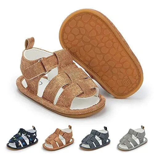 Meckior Baby Infant Boy Girl Sandals Newborn Non-Slip Soft Rubber Sole Sandals for Baby Boys Open-Toe Outdoor Casual Summer First Walkers Shoes - 1