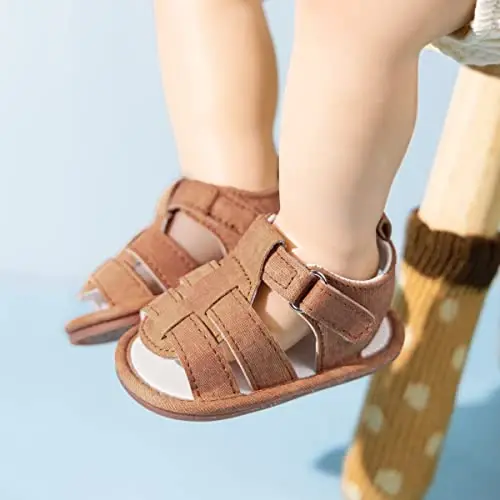 Meckior Baby Infant Boy Girl Sandals Newborn Non-Slip Soft Rubber Sole Sandals for Baby Boys Open-Toe Outdoor Casual Summer First Walkers Shoes - MECKIOR (1)
