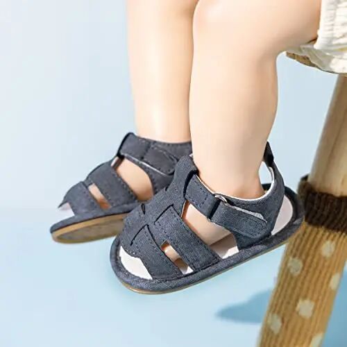 Meckior Baby Infant Boy Girl Sandals Newborn Non-Slip Soft Rubber Sole Sandals for Baby Boys Open-Toe Outdoor Casual Summer First Walkers Shoes - MECKIOR (1)