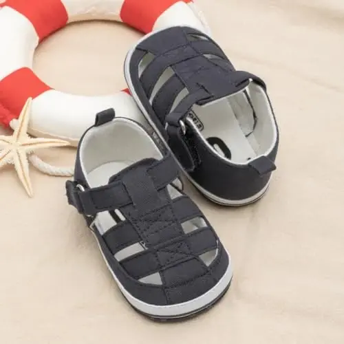 Meckior Baby Infant O'g'il Qiz Sandallari Yangi tug'ilgan chaqaloqlar Sirpanmaydigan Yumshoq Rezina Poyabzal Sandallari O'g'il bolalar uchun Ochiq Oyoqli Tashqi Kundalik Yozgi Birinchi Yuruvchi Poyabzallar - 3