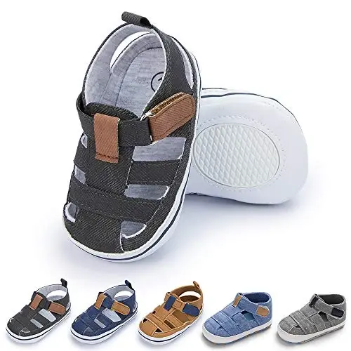 Meckior Baby Infant O'g'il Qiz Sandallari Yangi tug'ilgan Chaqaloqlar Sirpanmaydigan Yumshoq Rezina Taglik Sandallar Chaqaloq O'g'il Bolalar uchun Ochiq Oyoqli Tashqi Tasodifiy Yozgi Birinchi Yuruvchi Poyabzal 