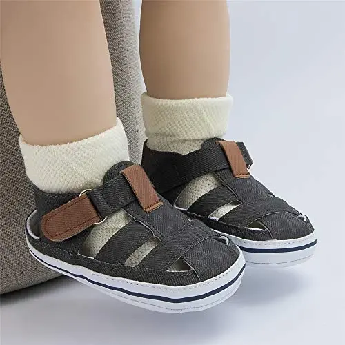 Meckior Baby Infant O'g'il Qiz Sandallari Yangi tug'ilgan Chaqaloqlar Sirpanmaydigan Yumshoq Rezina Taglik Sandallar Chaqaloq O'g'il Bolalar uchun Ochiq Oyoqli Tashqi Tasodifiy Yozgi Birinchi Yuruvchi Poyabzal - 3