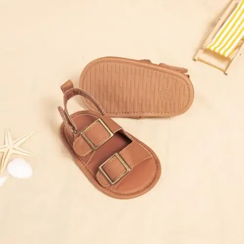 Meckior Baby Infant O'g'il Qiz Sandallari Yangi Tug'ilgan Sirpanmaydigan Yumshoq Rezina Taglik Sandallari O'g'il Bolalar uchun Ochiq Oyoqli Tashqi Kundalik Yozgi Birinchi Yuruvchi Poyabzal - 4