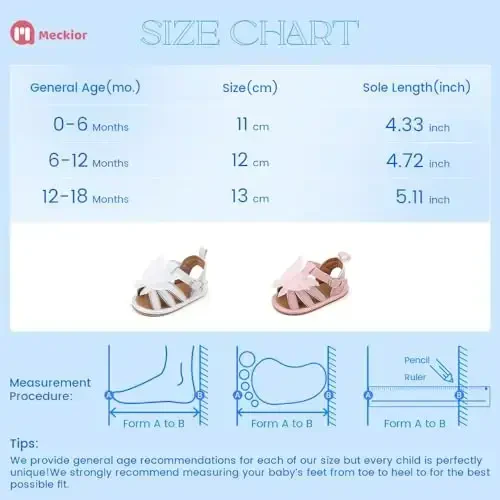 Meckior Baby Toddler Infant Qizlar PU Charm Teri Yumshoq Ochiq Oyoq Yozgi Sandallar Gul Princess Yassi Poyabzal - 6