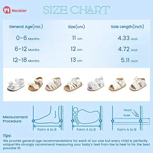 Meckior Baby Toddler Infant Qizlar PU Charm teri Yumshoq Ochiq Oyoqli Yozgi Sandallar Gul Princess Yassi Poyabzal - 6