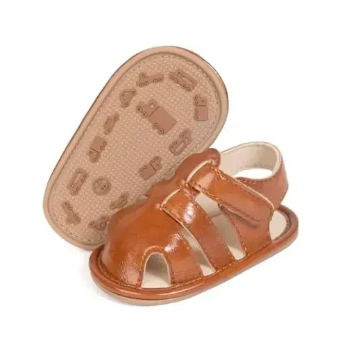 Meckior Baby Infant Boy Girl Sandals Newborn Non-Slip Soft Rubber Sole Sandals for Baby Boys Open-Toe Outdoor Casual Summer First Walkers Shoes 