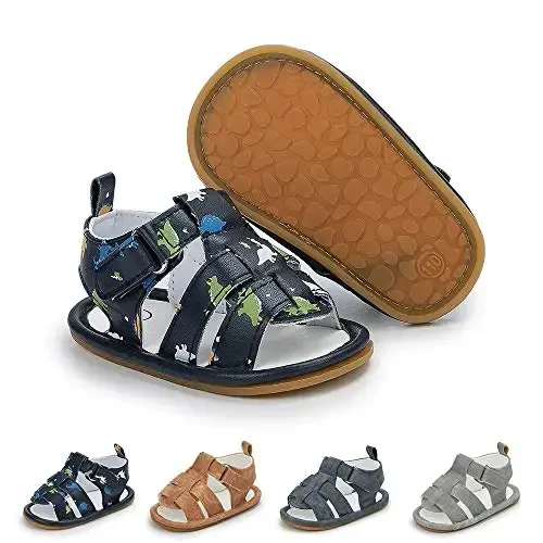 Meckior Baby Infant Boy Girl Sandals Newborn Non-Slip Soft Rubber Sole Sandals for Baby Boys Open-Toe Outdoor Casual Summer First Walkers Shoes 