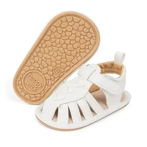 Meckior Baby Infant Boy Girl Sandals Newborn Non-Slip Soft Rubber Sole Sandals for Baby Boys Open-Toe Outdoor Casual Summer First Walkers Shoes 