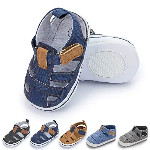 Meckior Baby Infant Boy Girl Sandals Newborn Non-Slip Soft Rubber Sole Sandals for Baby Boys Open-Toe Outdoor Casual Summer First Walkers Shoes 