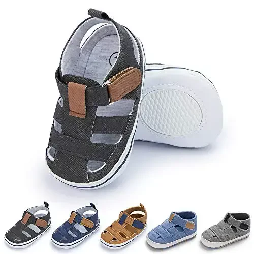 Meckior Baby Infant Boy Girl Sandals Newborn Non-Slip Soft Rubber Sole Sandals for Baby Boys Open-Toe Outdoor Casual Summer First Walkers Shoes - MECKIOR