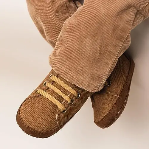 Meckior Toddler Baby Boys Girls High Tops Ankle Sneakers Soft Anti-Slip Sole PU Leather Moccasins Infant Newborn Prewalker First Walking Crib Shoes - 2