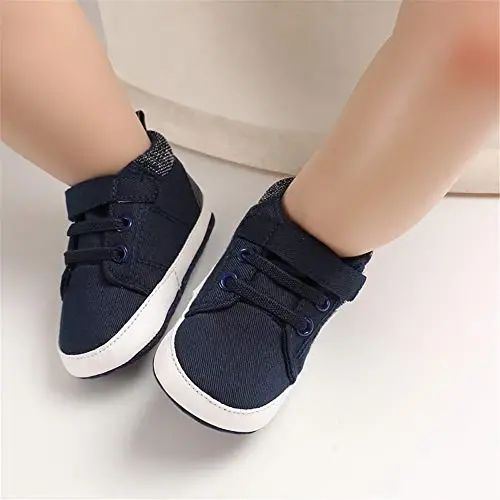 Meckior Toddler Baby Boys Girls High Tops Ankle Sneakers Soft Anti-Slip Sole PU Leather Moccasins Infant Newborn Prewalker First Walking Crib Shoes - MECKIOR (1)