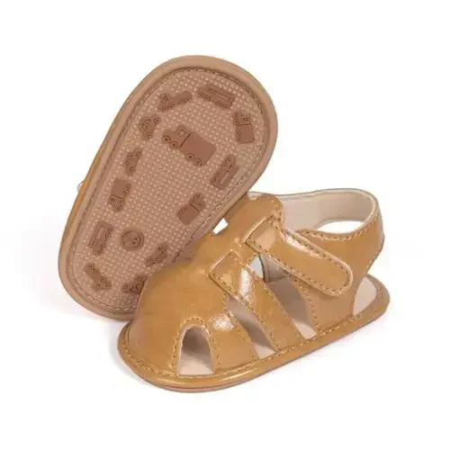 Meckior Baby Infant Boy Girl Sandals Newborn Non-Slip Soft Rubber Sole Sandals for Baby Boys Open-Toe Outdoor Casual Summer First Walkers Shoes - 1