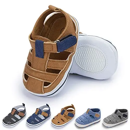 Meckior Baby Infant Boy Girl Sandals Newborn Non-Slip Soft Rubber Sole Sandals for Baby Boys Open-Toe Outdoor Casual Summer First Walkers Shoes - 1