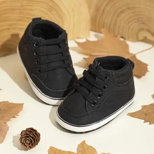 Meckior Toddler Baby Boys Girls High Tops Ankle Sneakers Soft Anti-Slip Sole PU Leather Moccasins Infant Newborn Prewalker First Walking Crib Shoes - 3
