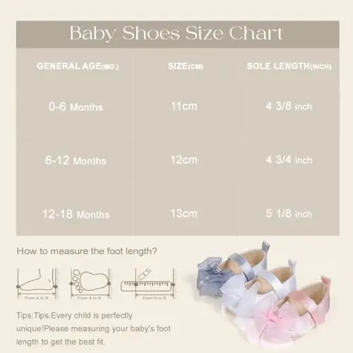 Meckior Infant Baby Girls Boys Handmade Princess Flats Toddler First Walkers Soft PU Leather Non-Slip Crib Wedding Dress Shoes - 6