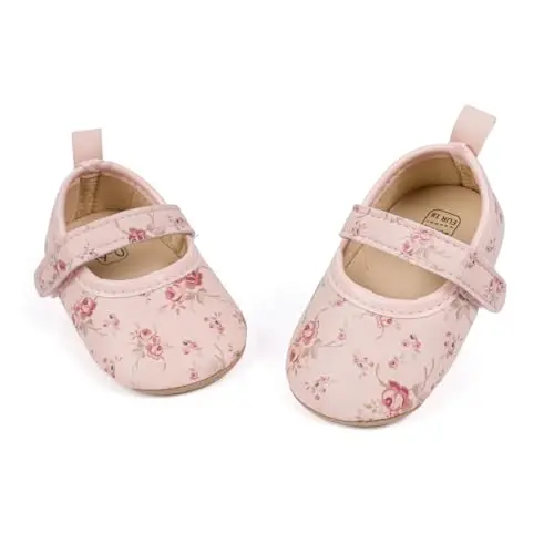 Meckior Infant Baby Girls Boys Handmade Princess Flats Toddler First Walkers Soft PU Leather Non-Slip Crib Wedding Dress Shoes - 1