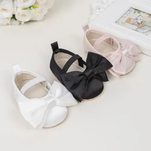 Meckior Infant Baby Girls Boys Handmade Princess Flats Toddler First Walkers Soft PU Leather Non-Slip Crib Wedding Dress Shoes - 2