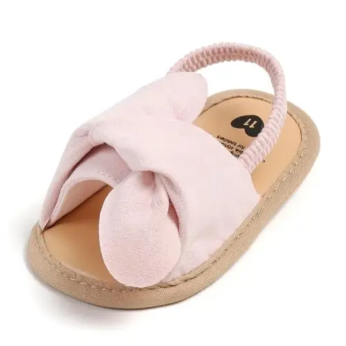 Meckior Infant Baby Girls Boys Summer Sandals Open Toe Lace Princess Dress Wedding Flats Shoes Newborn Toddler Soft Non-slip Sole First Walker Crib Shoes 